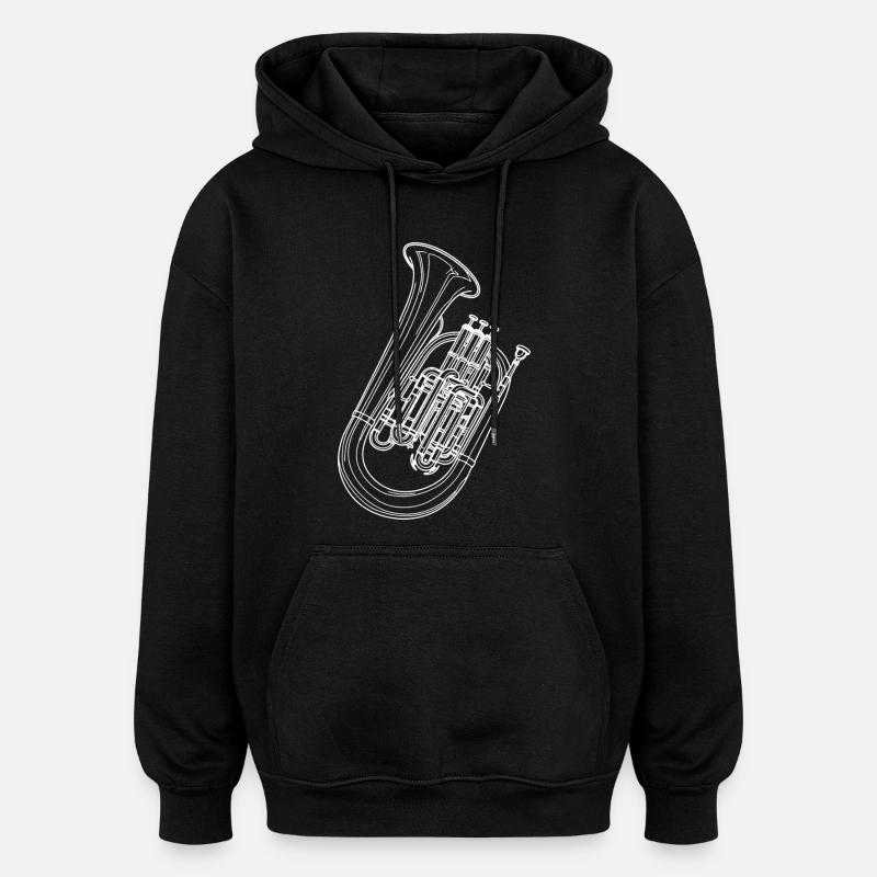 Tuba - Sweat à capuche oversize unisexe - noir