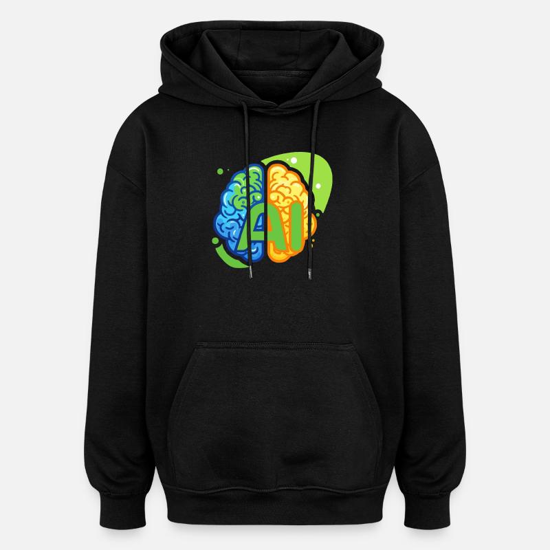 Logo de l’IA - Sweat à capuche oversize unisexe - noir