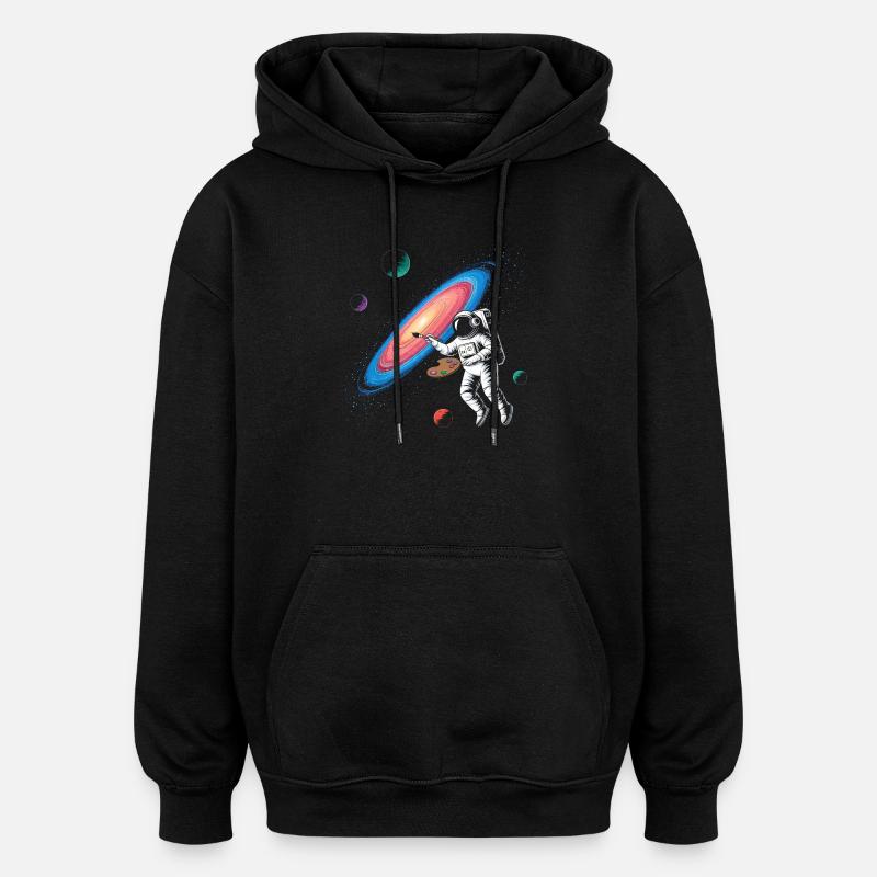 Artiste galactique dans l'espace - Sweat à capuche oversize unisexe - noir