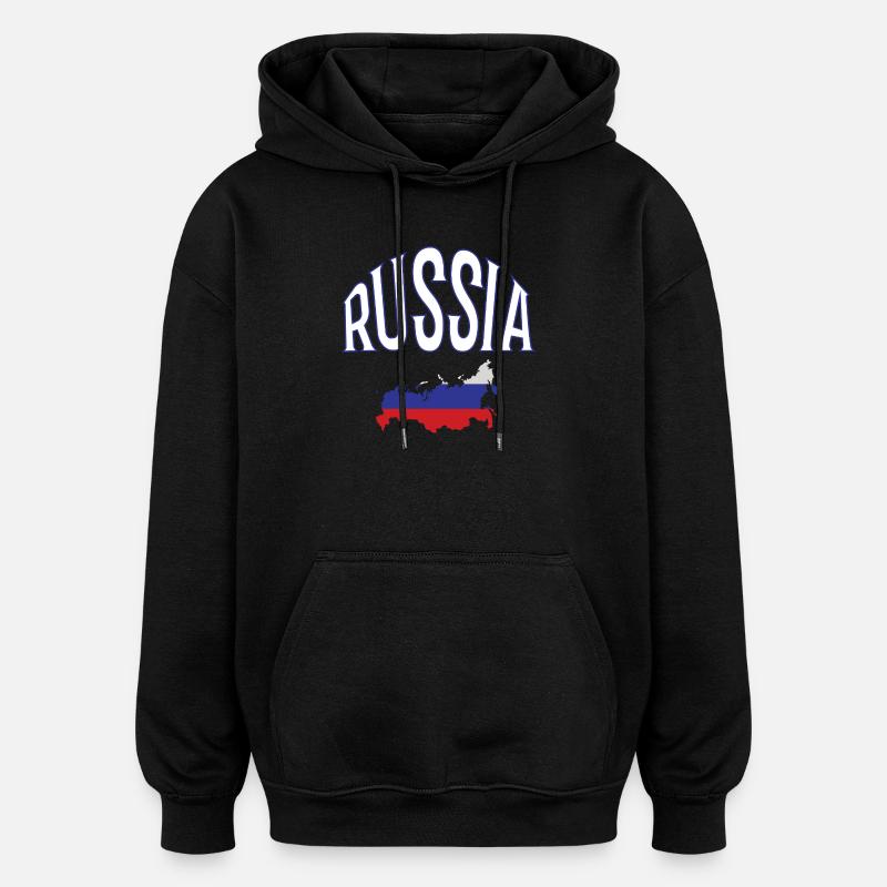 Russie - Sweat à capuche oversize unisexe - noir