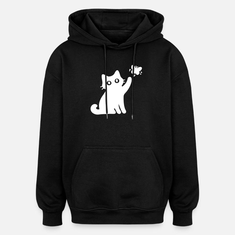 Chat mignon - Sweat à capuche oversize unisexe - noir