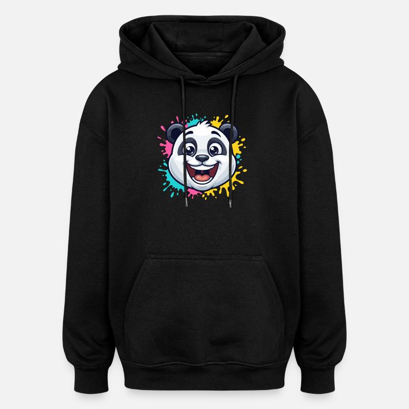 Panda Splash Farbwelt - Oversized Unisex Hoodie - Schwarz