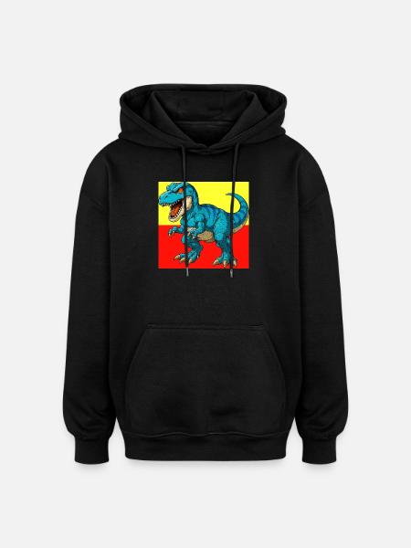 Dinosaurier - Oversized Unisex Hoodie - Schwarz