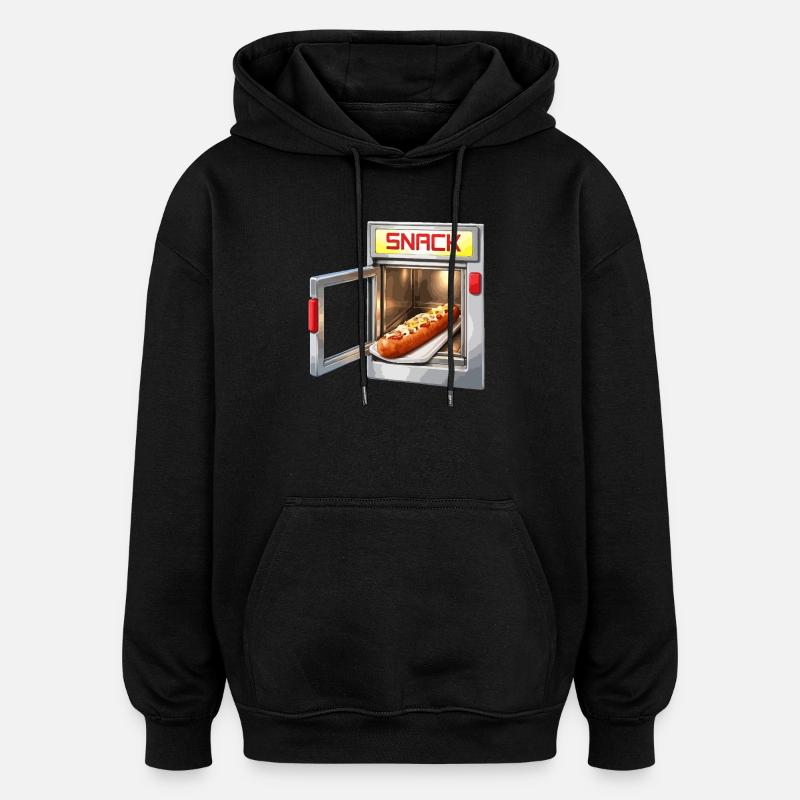 Retro Snack Machine Hot Dog - Sweat à capuche oversize unisexe - noir