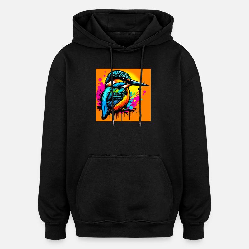 Eisvogel - Oversized Unisex Hoodie - Schwarz