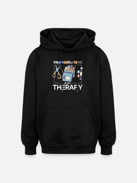 Le scrapbooking, c’est une thérapie - Sweat à capuche oversize unisexe - noir
