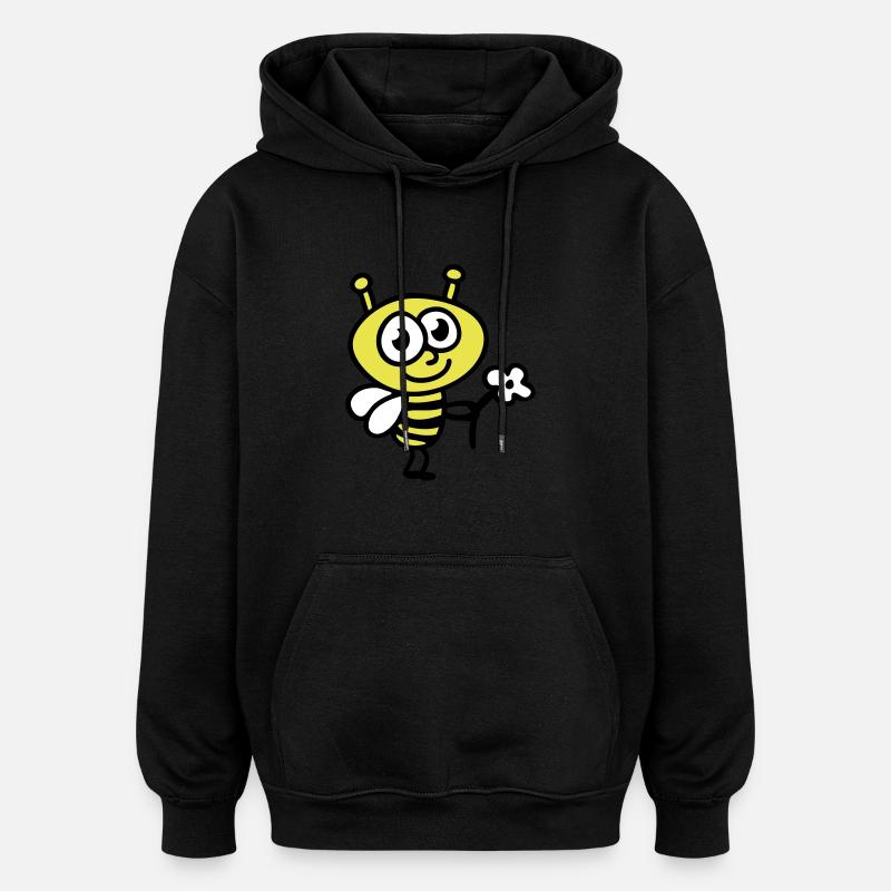 Bee + Fleur - Sweat à capuche oversize unisexe - noir