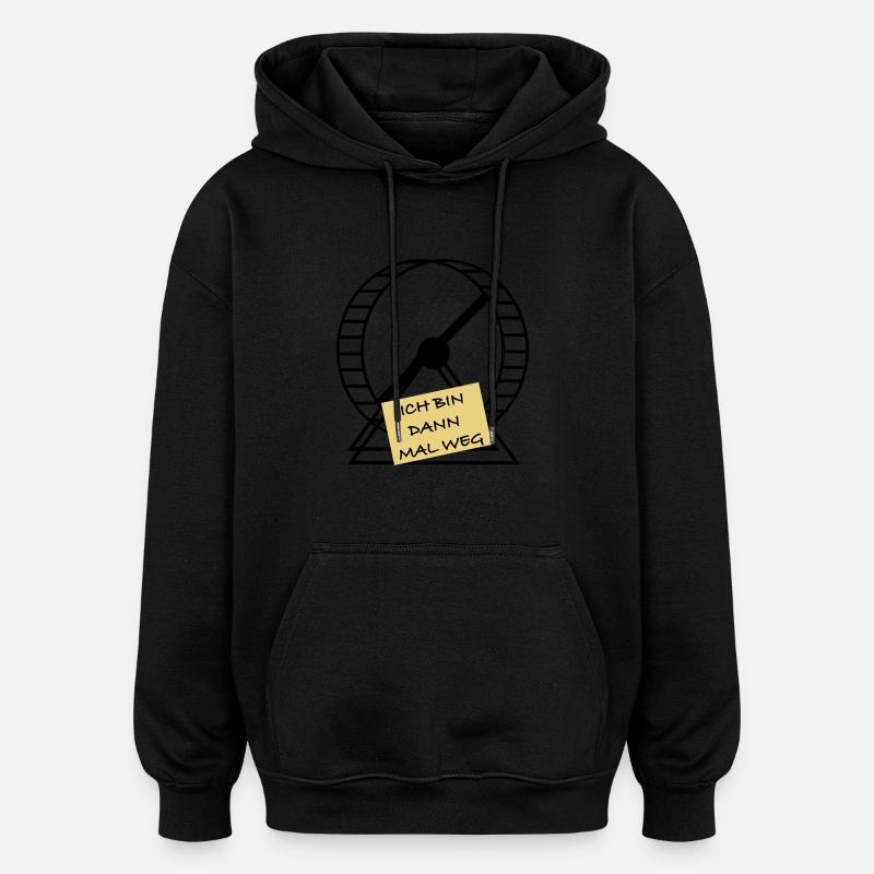 Je m’en vais - Sweat à capuche oversize unisexe - noir
