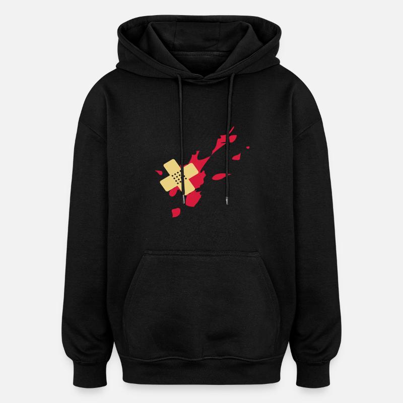 Pflaster Blutspritzer 2c - Sweat à capuche oversize unisexe - noir