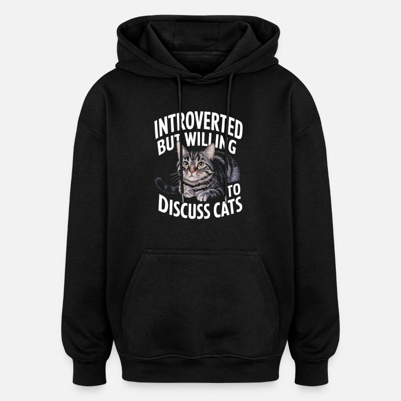 Introvert, antisocial, introvert - Oversized Unisex Hoodie - black