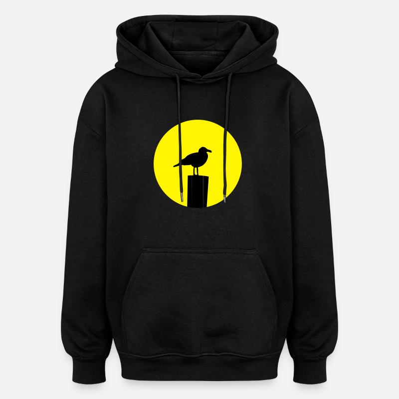 Möwe Sonne - Oversized Unisex Hoodie - Schwarz