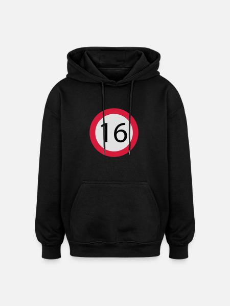 16 - Oversized Unisex Hoodie - black