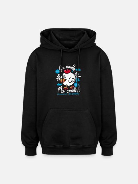 ma poule fonce - Sweat à capuche oversize unisexe - noir