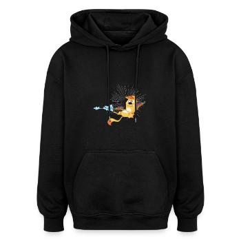 Team Cats Shootout - Oversized Unisex Hoodie - Schwarz - Vorne - Noah (186cm)