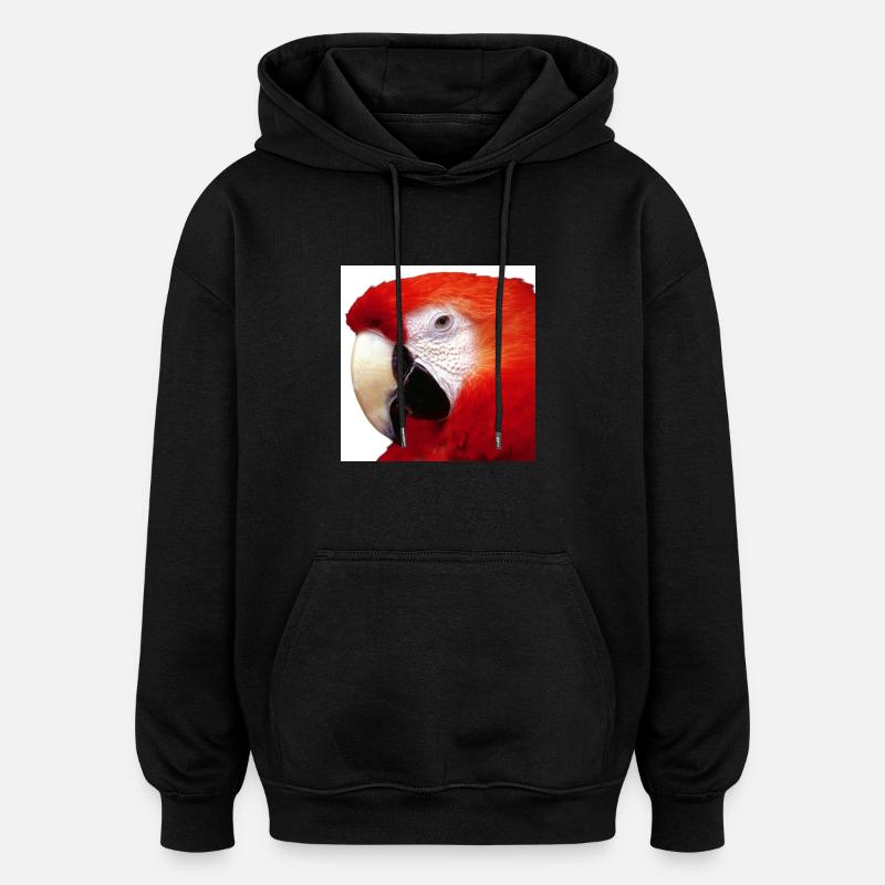 perroquet - Sweat à capuche oversize unisexe - noir