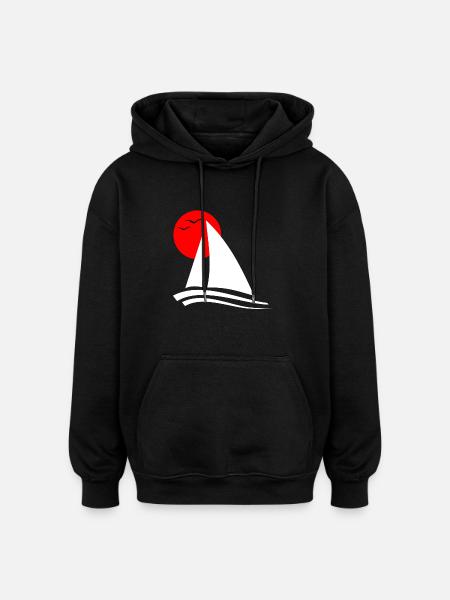 Sailing Black - Oversized Unisex Hoodie - black