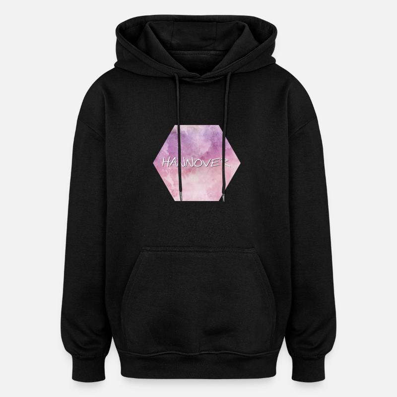 Hanovre - Sweat à capuche oversize unisexe - noir