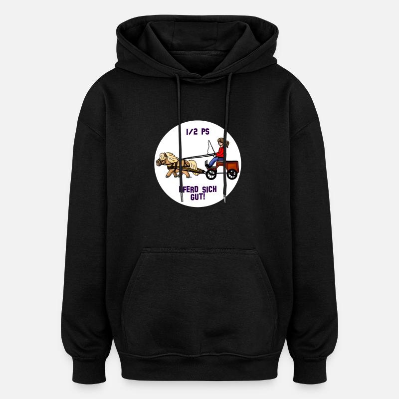 Pferd sich gut - Oversized Unisex Hoodie - Schwarz