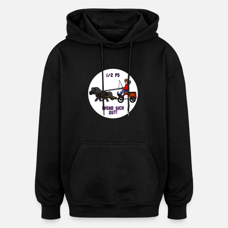 Pferd sich gut - Oversized Unisex Hoodie - Schwarz