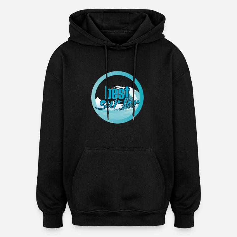 Surfer / Surf: Les meilleurs surfeurs - Sweat à capuche oversize unisexe - noir