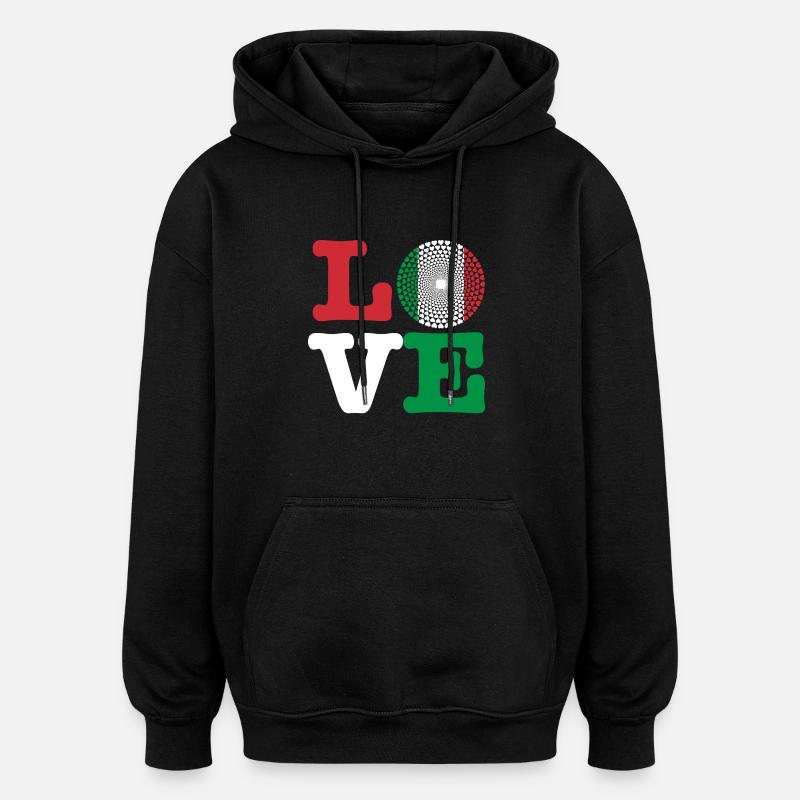 ITALIE COEUR - Sweat à capuche oversize unisexe - noir