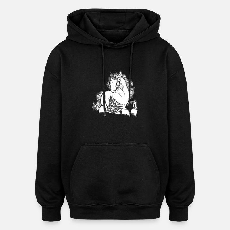 Zombi White Pony - Sweat à capuche oversize unisexe - noir