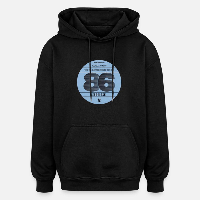 Vignette automobile 1986 - Sweat à capuche oversize unisexe - noir