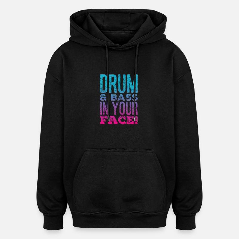 ET BASSE DRUM - Sweat à capuche oversize unisexe - noir
