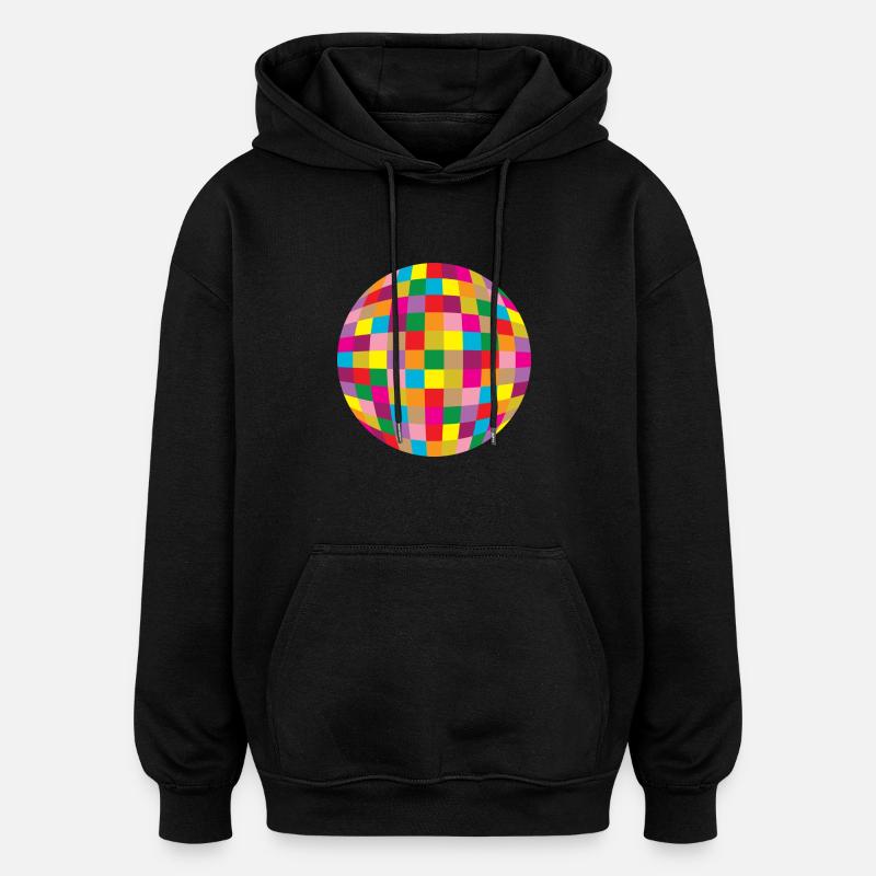 Boule disco - Sweat à capuche oversize unisexe - noir