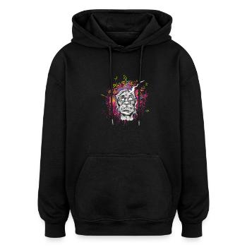 headshot - Oversized Unisex Hoodie - black - Front - Noah (186cm)