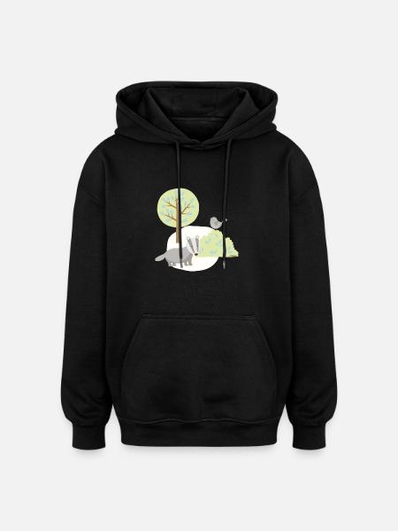 Patch_Dachs - Oversized Unisex Hoodie - Schwarz