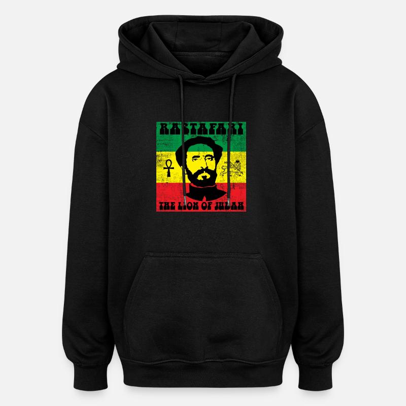 Reggae - Sweat à capuche oversize unisexe - noir