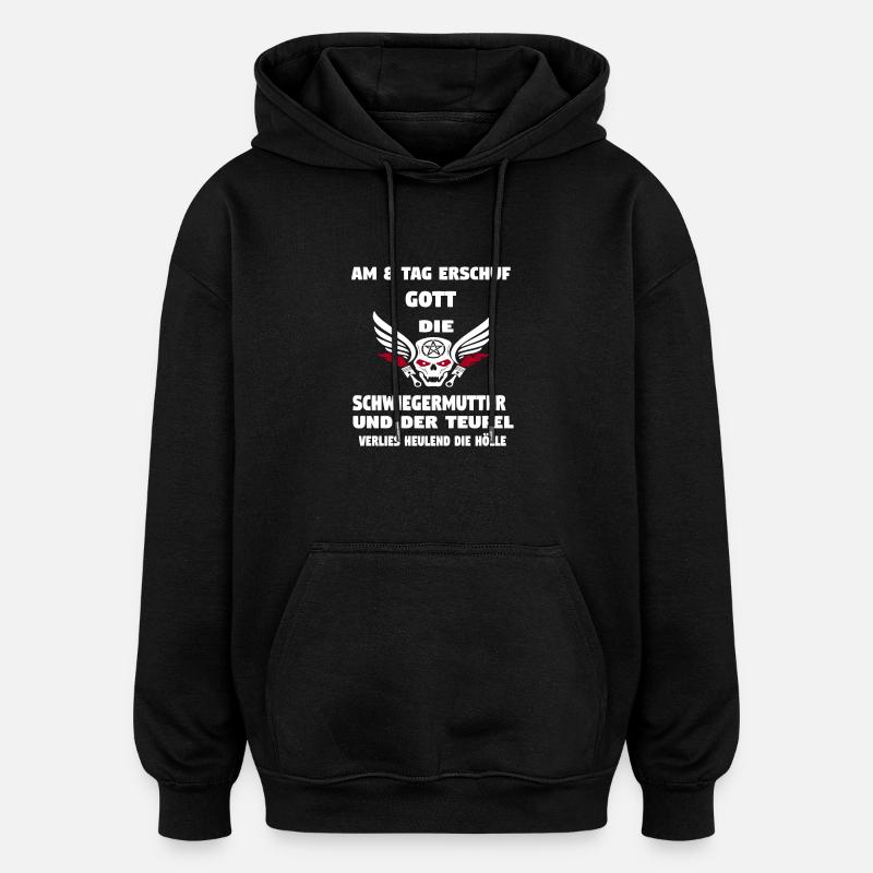 Schwiegermutte - Oversized Unisex Hoodie - Schwarz