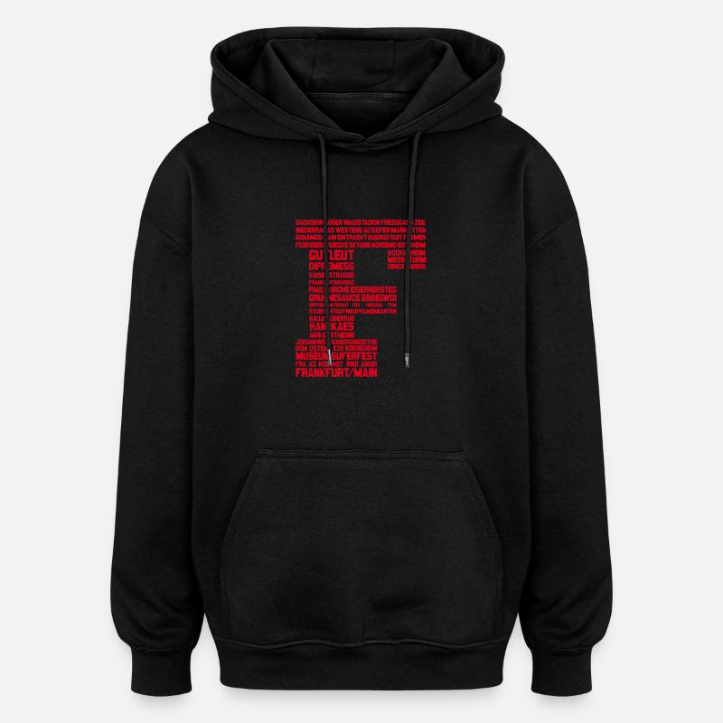 Francfort-Rouge - Sweat à capuche oversize unisexe - noir