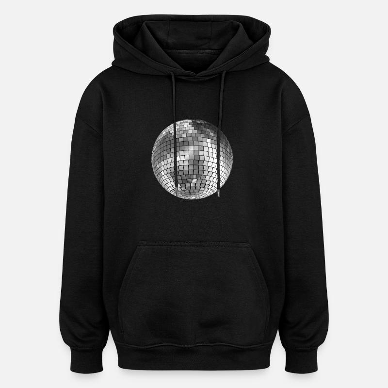 Boule disco miroir balle - Sweat à capuche oversize unisexe - noir