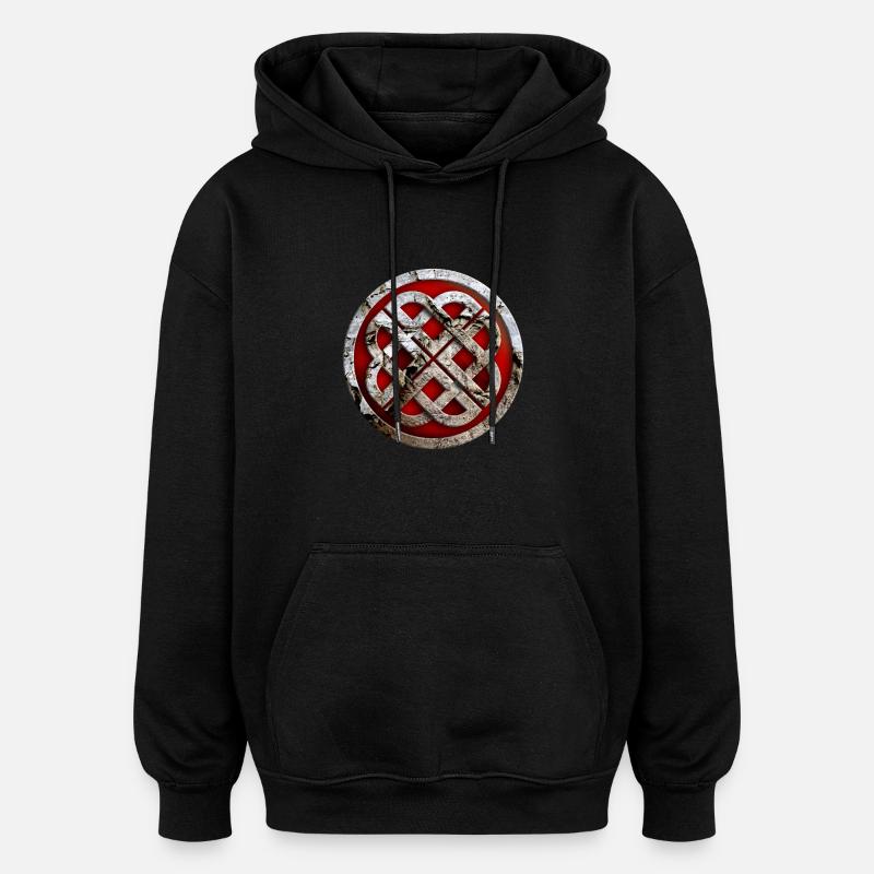 viking_knot_112011_l - Sweat à capuche oversize unisexe - noir