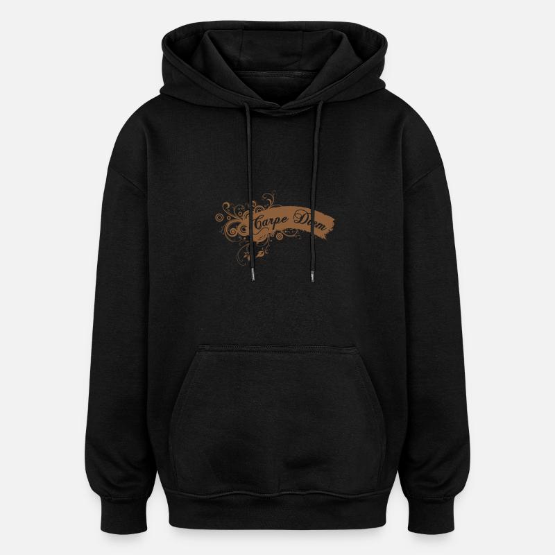 Carpe Diem - Sweat à capuche oversize unisexe - noir