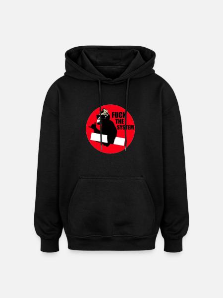 baiser le système - Sweat à capuche oversize unisexe - noir