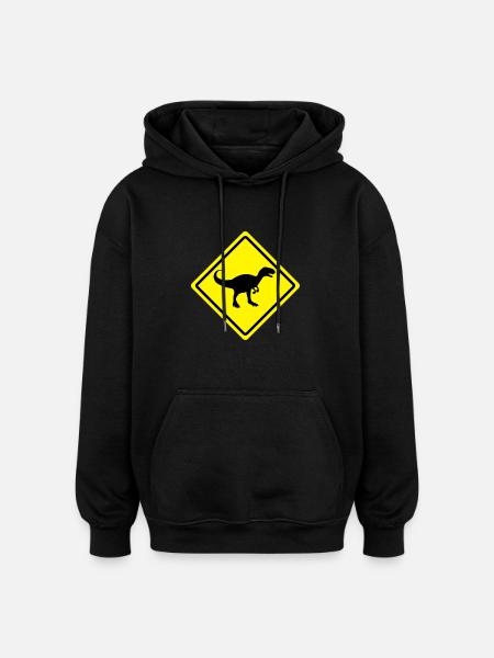 dino__shield__f2 - Sweat à capuche oversize unisexe - noir