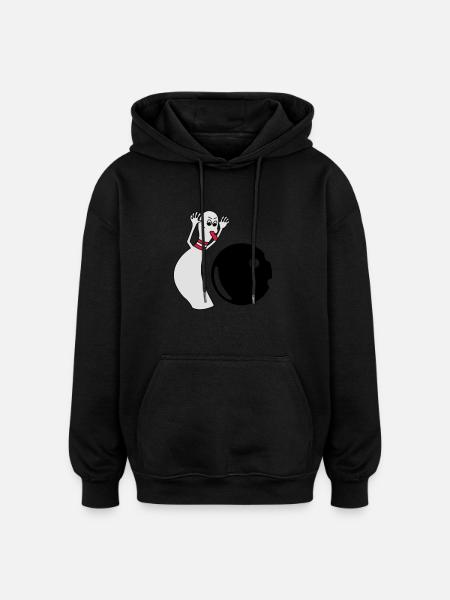 Bowling Pin - Oversized Unisex Hoodie - Schwarz