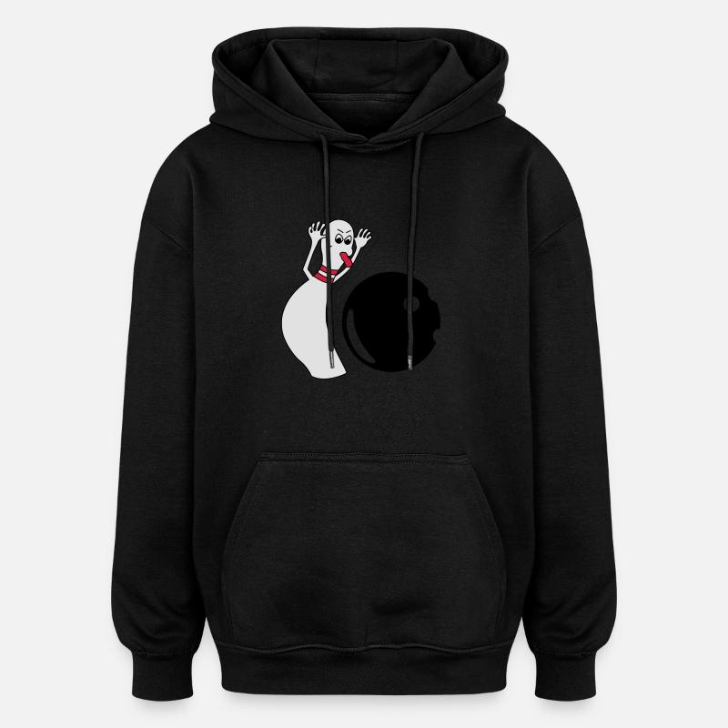 Bowling Pin - Oversized Unisex Hoodie - Schwarz