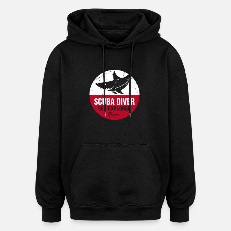 scuba_diver_sea_explorer - Sweat à capuche oversize unisexe - noir