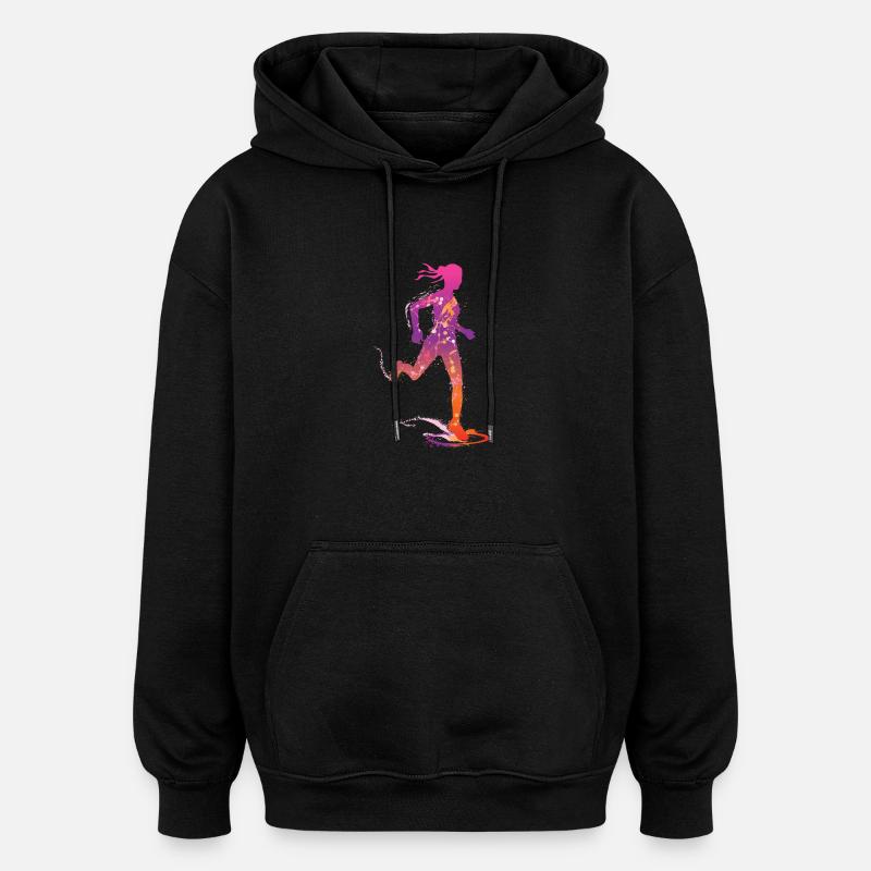 cross-country féminin de - Sweat à capuche oversize unisexe - noir