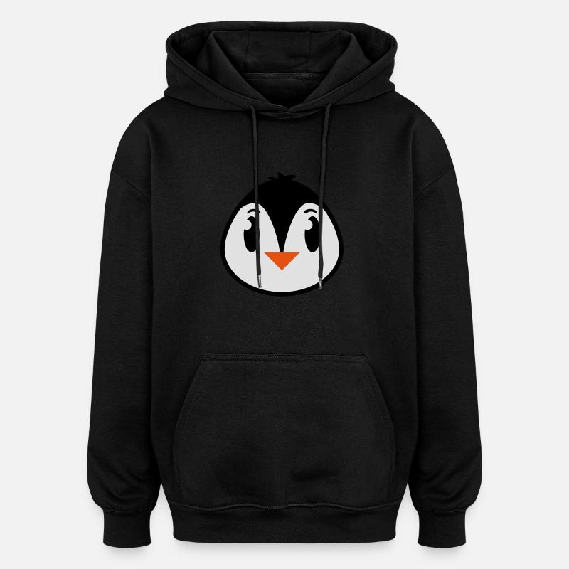 cute_pinguin_wq3 - Sweat à capuche oversize unisexe - noir