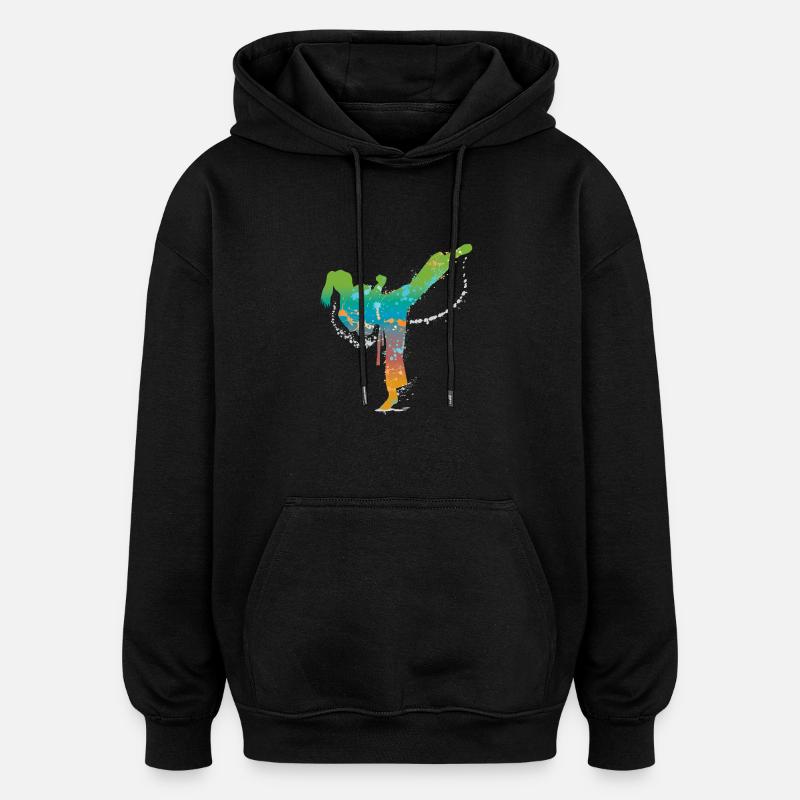 femelle karaté de - Sweat à capuche oversize unisexe - noir