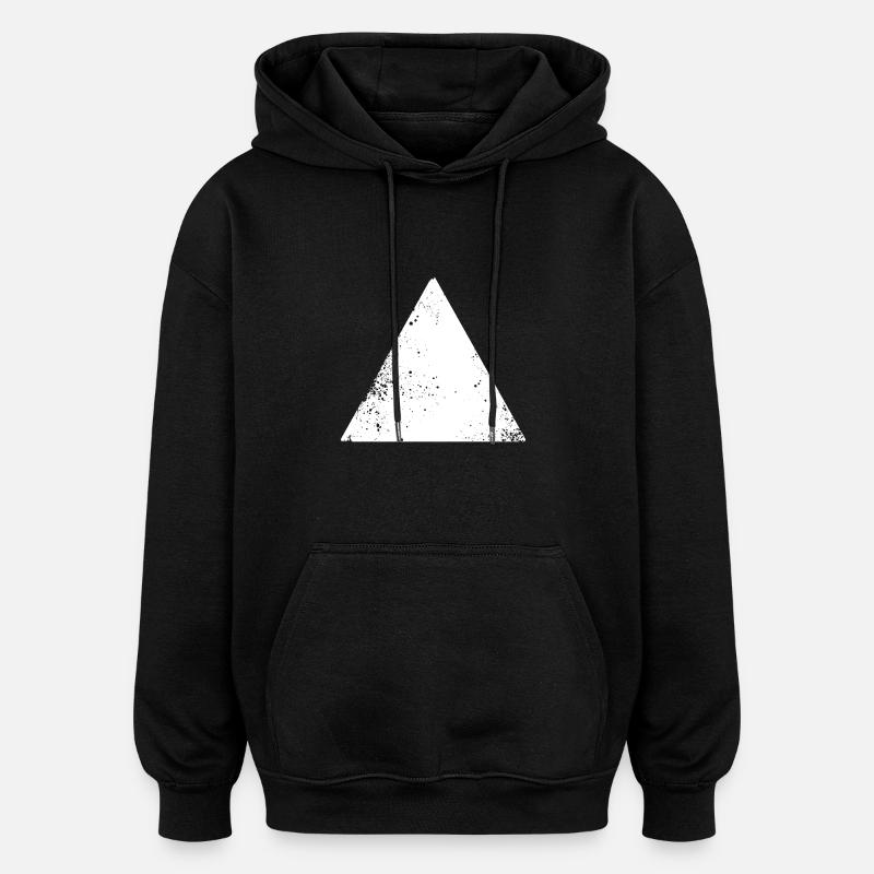hipster triangle shape - Oversized Unisex Hoodie - black