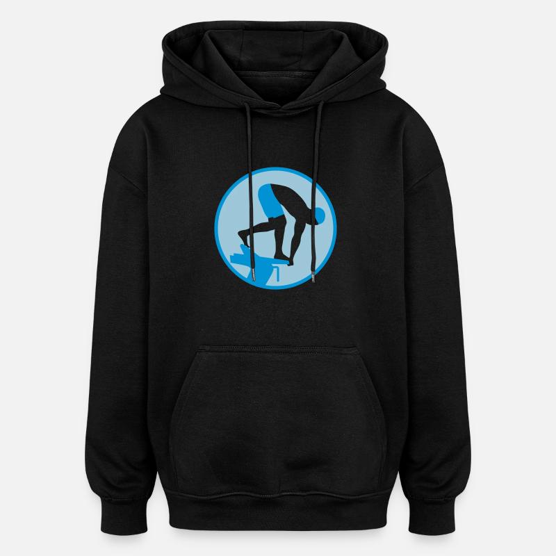 swimming_man_022013_b_2c - Oversized Unisex Hoodie - black