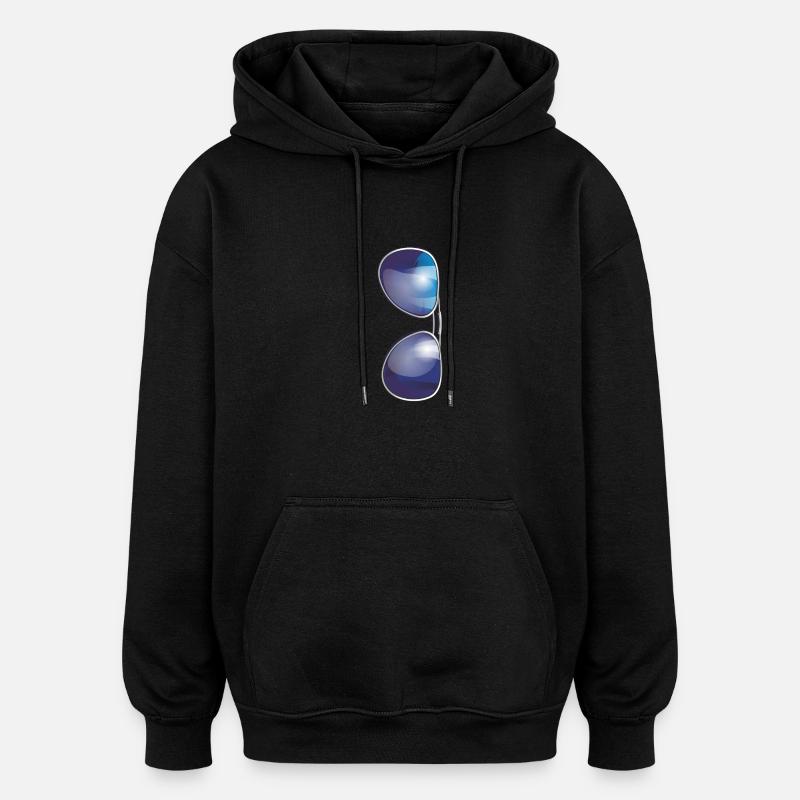Brille - Oversized Unisex Hoodie - Schwarz