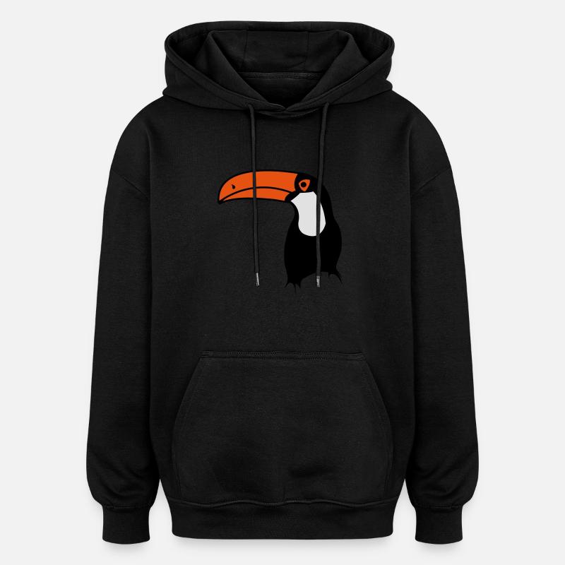 papagai2 - Sweat à capuche oversize unisexe - noir
