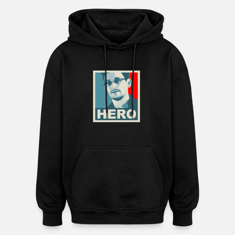 snowden - Sweat à capuche oversize unisexe - noir